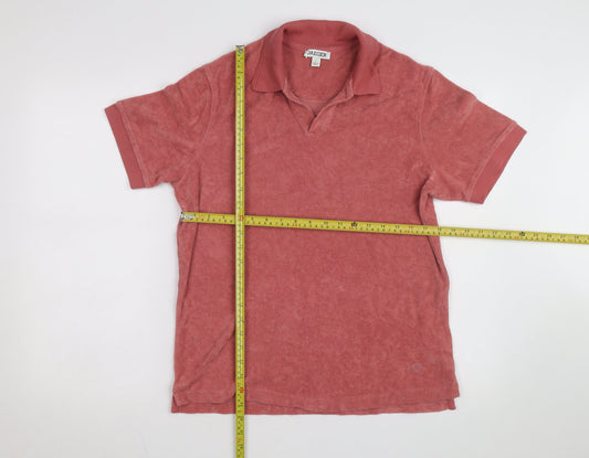 Jaeger Men's Red Cotton Terry Polo Shirt Size S
