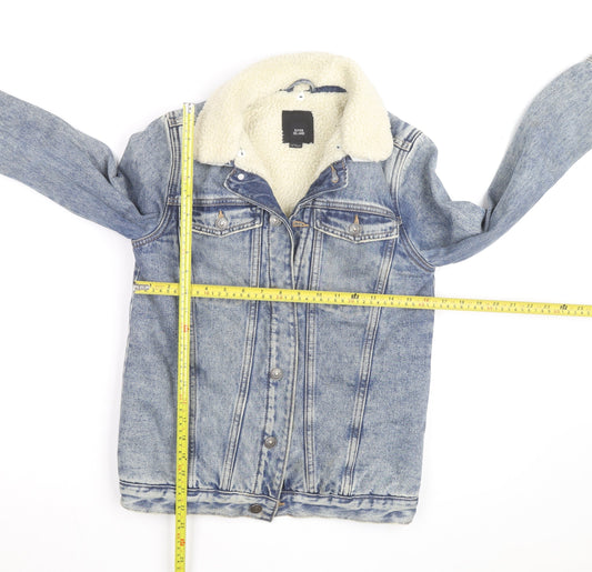 River Island Girls Blue Denim Sherpa Lined Jacket 11-12 Years