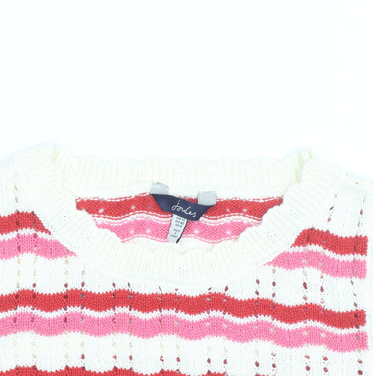 Joules Womens Multicoloured Striped Sleeveless Knit Vest Size 12