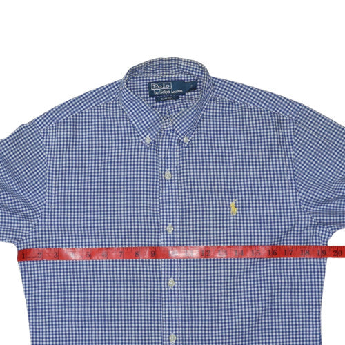 Polo Ralph Lauren Men's Blue Check Slim Fit Button-Down Shirt Size S