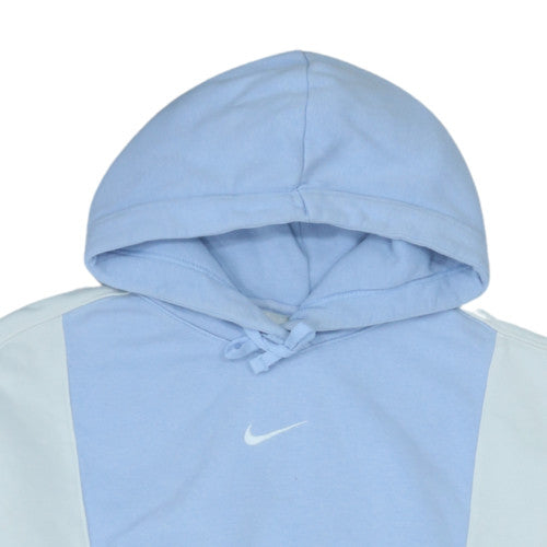 Nike Women Light Blue Colourblock Pullover Hoodie Size L