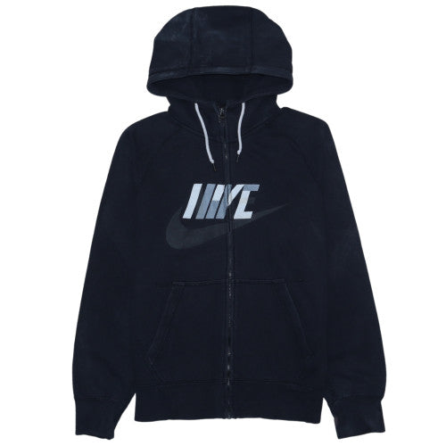 Nike Men's Black Full Zip Hoodie Sweatshirt Size M Graphic Logo