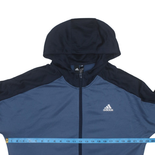 Adidas Men's Blue Full Zip Hooded Track Jacket Size L