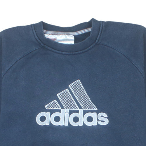 Adidas Boys Navy Blue Crew Neck Pullover Sweatshirt Size 152 (12 Years)
