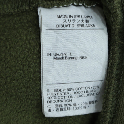 Nike Men's Green Pullover Hoodie L Fleece Regular Fit