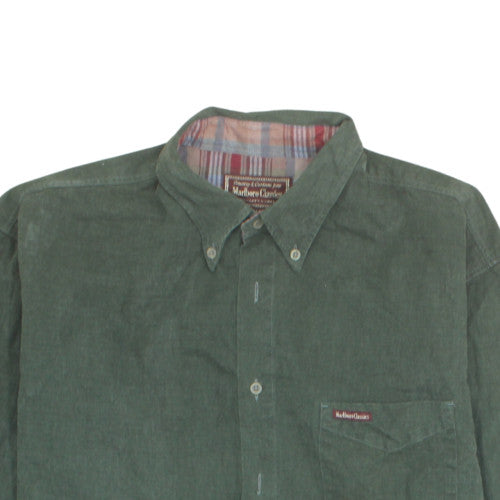 Marlboro Classics Mens Green Corduroy Button-Up Shirt 3XL