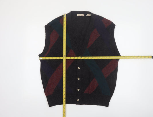 Stanley Blacker Men's Multicoloured Wool Argyle Vest L