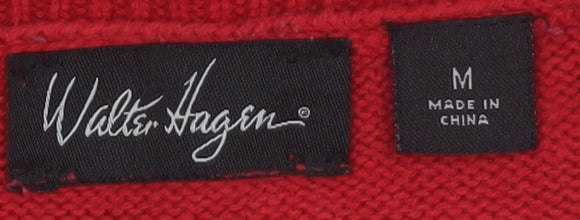 Walter Hagen Men's Red Argyle Cotton Golf Knit Vest M