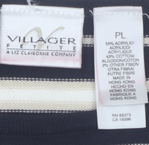 Villager Petite Women’s Multicoloured Striped T-Shirt L
