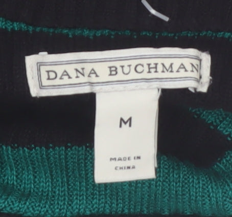 Dana Buchman Women’s Multicoloured Sleeveless Striped Roll Neck Top Size M