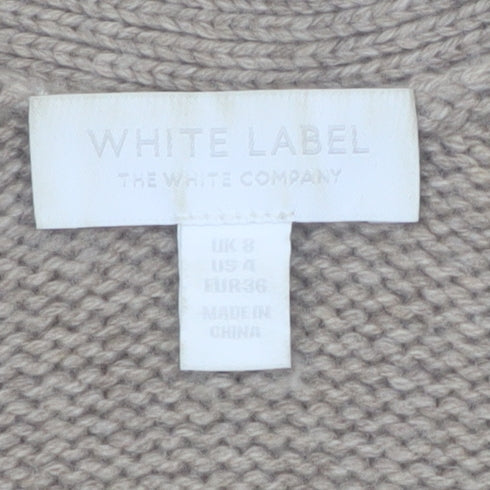 The White Company Women’s Beige Merino Wool Cardigan Size 8