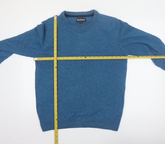 Barbour Men's Blue Wool Crew Neck Pullover Jumper Size S