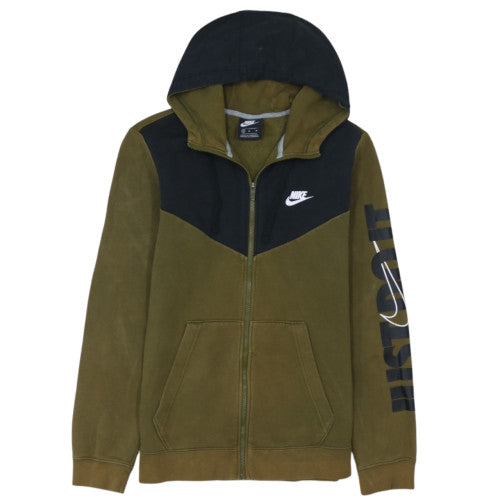 Nike Men's Green Full Zip Hoodie M Sports Fleece Sweatshirt
