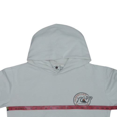 Quiksilver Boys White Pullover Fleece Hoodie 16 Years Graphic Logo
