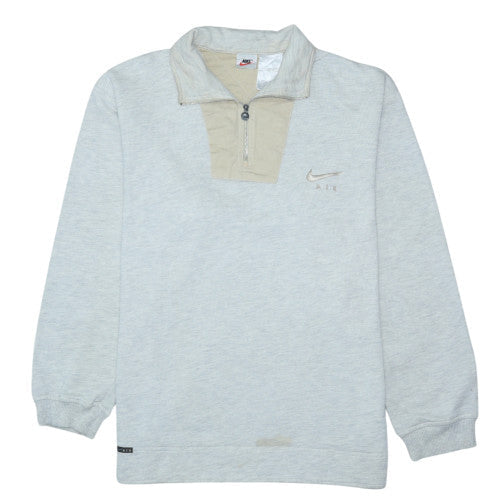 Nike Men’s Grey Fleece Quarter Zip Pullover Sweatshirt S