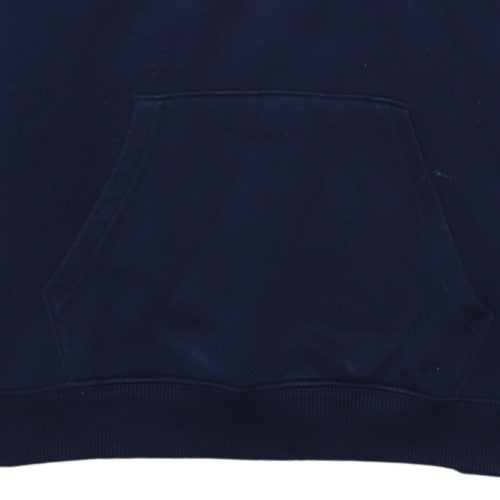 Additional view of Quiksilver boys’ blue pullover hoodie, size 14, years hooded fleece logo sweatshirt