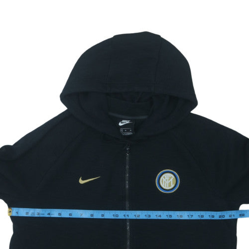 Nike Men’s Black Full Zip Hooded Sports Hoodie M Fleece Inter Milan