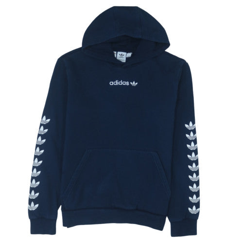 Adidas Boys Blue Pullover Hoodie 15-16 Years Fleece Hooded Sweatshirt