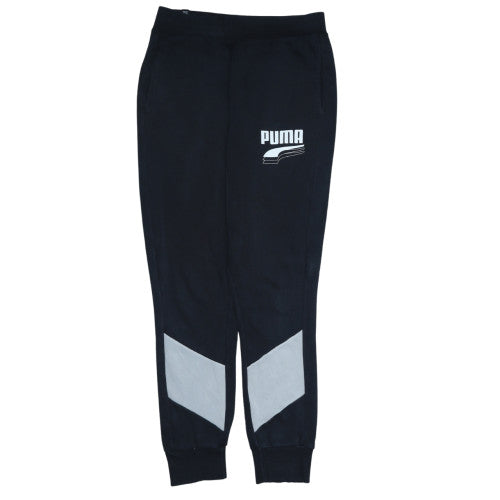 Puma Men's Black Jogger Trousers Size M Tapered Fit