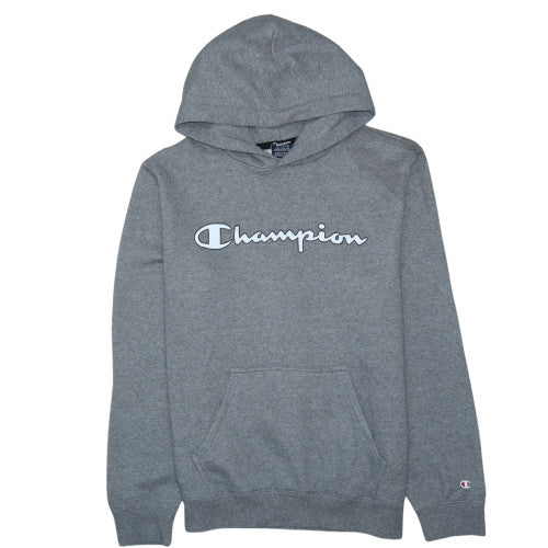 Champion Men's Grey Pullover Hoodie M Regular Fit Logo Fleece
