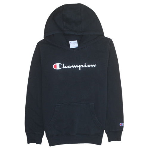 Champion Boys Black Pullover Hoodie Junior 12 Cotton Blend Casual