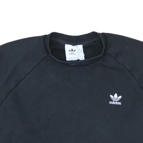 Adidas Men's Black Crew Neck Fleece Pullover Sweatshirt Size M