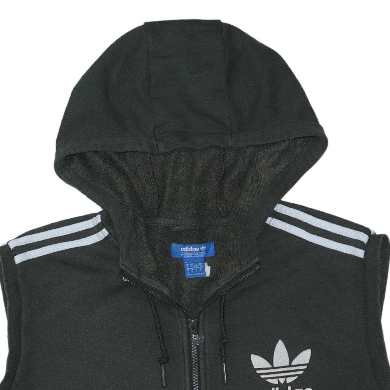 Adidas Men's Black Sleeveless Hoodie Vest L Full Zip Gym Training