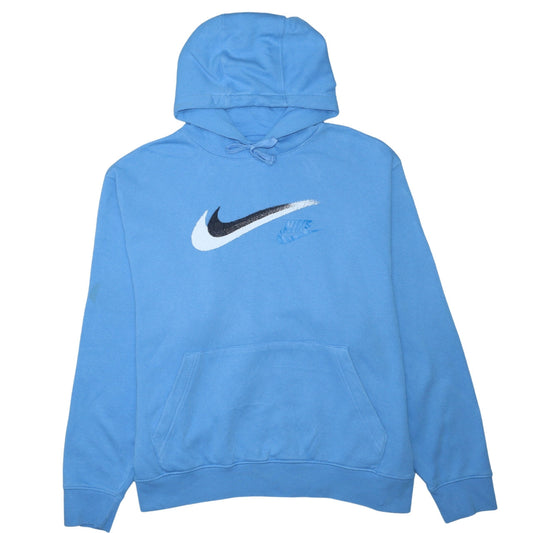 Nike Womens Blue XL Pullover Hoodie with Logo Print
