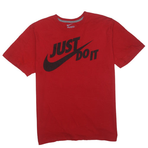 Nike Men's Red Just Do It Crew Neck Cotton T-Shirt XL Regular Fit