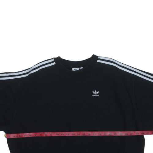 Adidas Women Black Crew Neck Long Sleeve Pullover Sweatshirt Size 8