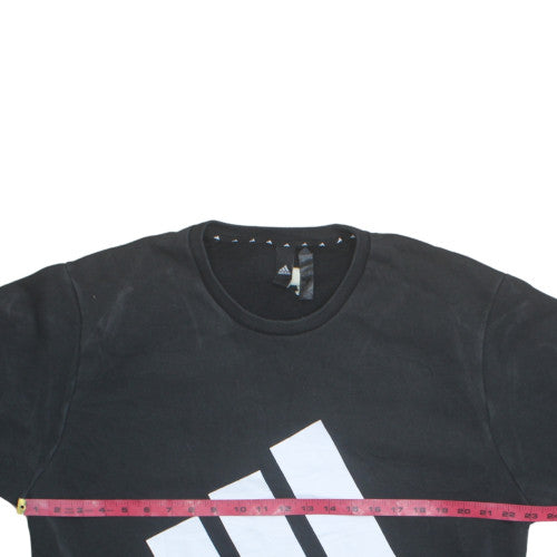 Adidas Men's Black Crew Neck Pullover Sweatshirt L Sports Fleece