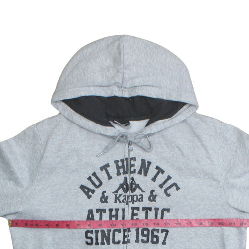 Kappa Men's Grey XL Full Zip Hoodie Sweatshirt Athletic Style