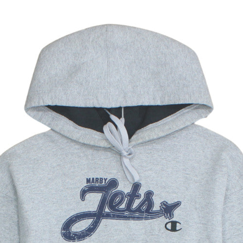 Champion Men's Grey Pullover Hoodie Medium Graphic Sportswear