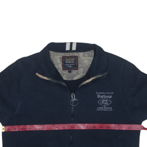 Barbour for Land Rover Men's Blue M Track Jacket Full Zip Rugby Style
