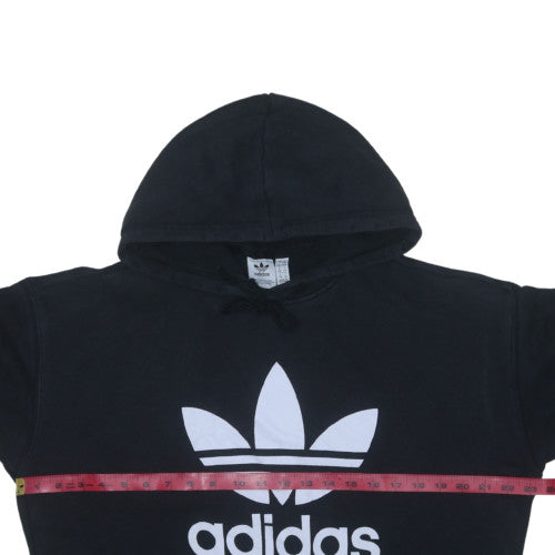 Adidas Womens Black 14 Pullover Hoodie with Logo Print