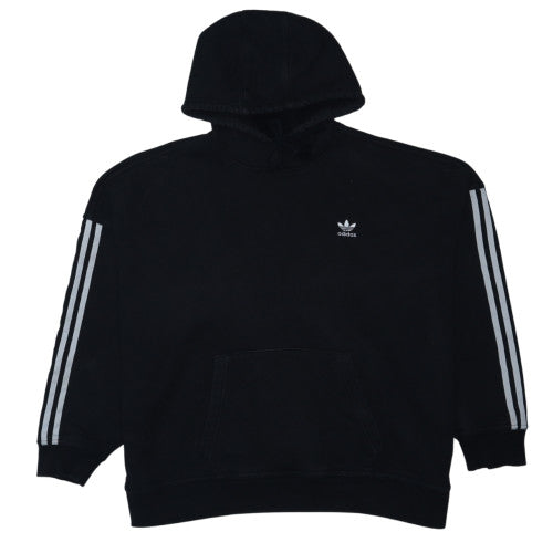Adidas Womens Black Size 14 Pullover Hoodie with Stripe Detail