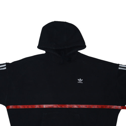 Adidas Womens Black Size 14 Pullover Hoodie with Stripe Detail