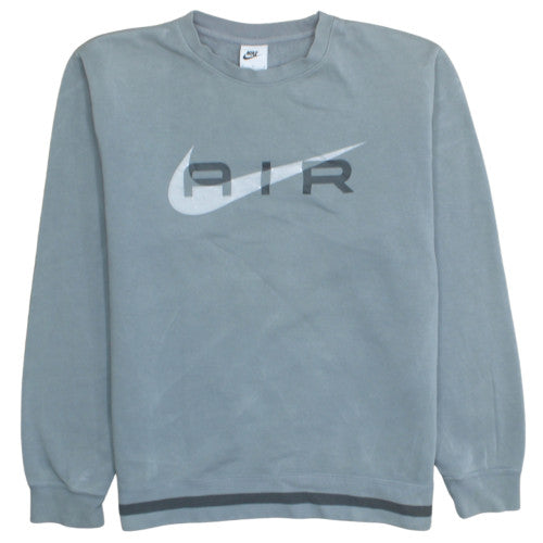Nike Women’s Grey Air Logo Pullover Sweatshirt M Cotton Blend