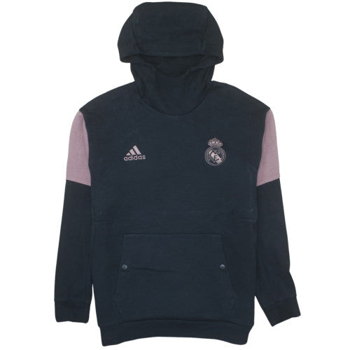 adidas Men's Black Pullover Hoodie XL Real Madrid Fleece Sweatshirt