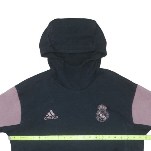 adidas Men's Black Pullover Hoodie XL Real Madrid Fleece Sweatshirt
