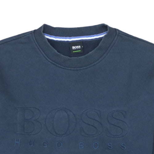 Hugo Boss Men's Blue Crew Neck Pullover Sweatshirt L