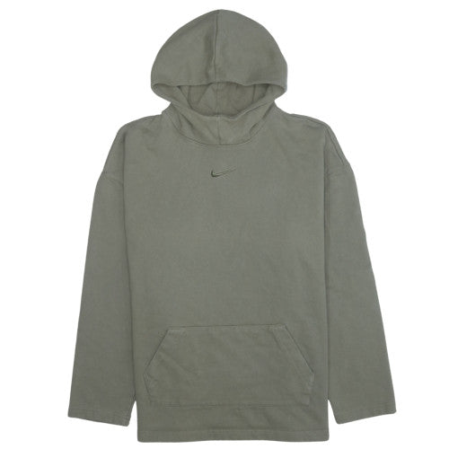 Nike Men's Green Pullover Hoodie M Regular Fit Fleece Logo