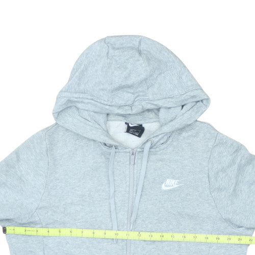Nike Women Grey Full Zip Hoodie L - Classic Hooded Sweatshirt