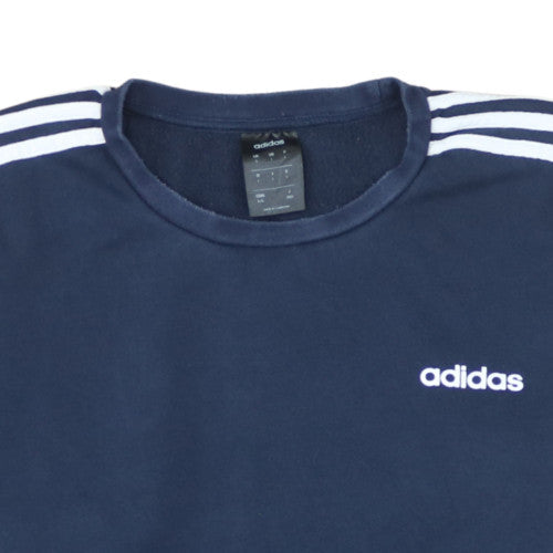 Adidas Men's Navy Blue Crew Neck Pullover Sweatshirt Size L