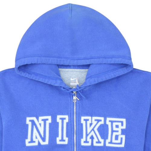 Nike Men's Blue XL Full Zip Fleece Hoodie with Logo