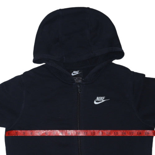Nike Boys Black Full Zip Hoodie XL 158-170cm Fleece Lined Casual Top