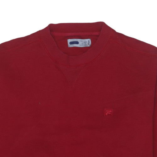 Fila Mens Red Crew Neck Sweatshirt L Classic Cotton