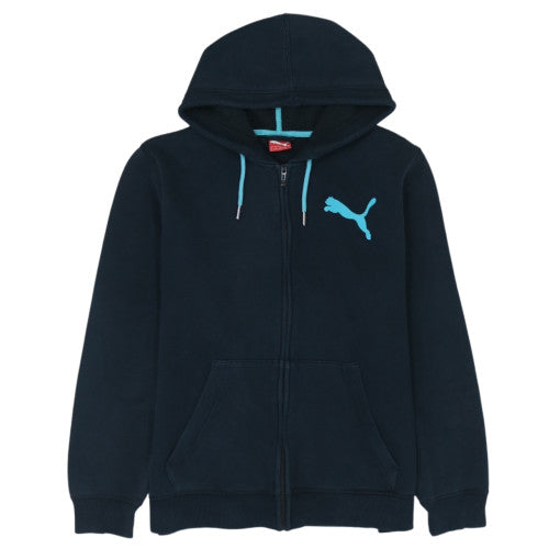 Puma Men’s Blue Full Zip Hoodie Size L Sportswear Fleece