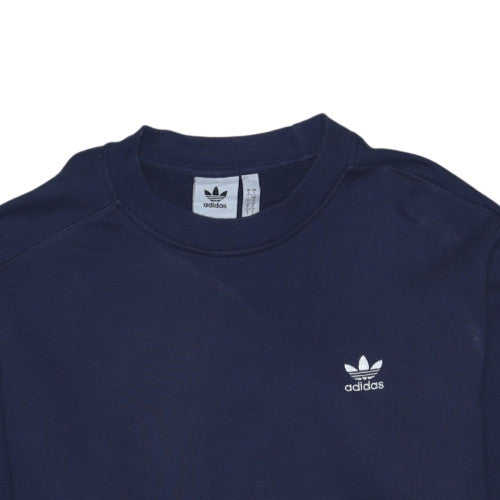 Adidas Men's Navy Blue Crew Neck Sweatshirt L Logo Graphics Cotton Blend