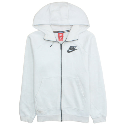 Nike Men's White Full Zip Fleece Hoodie M Regular Winter Sportswear
